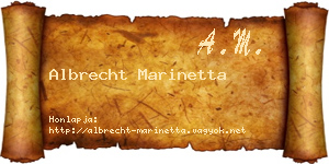 Albrecht Marinetta névjegykártya